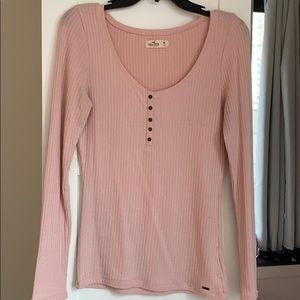 Pink ribbed long sleeve
